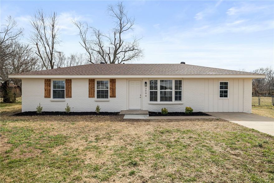 Fully renovated and move-in ready! Welcome to 2000 W Wood St in Rogers, AR offering 4 bedrooms, 1.5 baths and approximately 1,250 sq ft of updated living space. This home features a brand-new roof, new AC unit, new water heater and new electrical panel for peace of mind. Inside you’ll find new flooring throughout, fresh interior paint and a completely remodeled kitchen with beautiful quartz countertops and modern finishes. The exterior has also been freshly painted, adding great curb appeal. Enjoy the huge backyard with plenty of space for entertaining, pets or future possibilities. Conveniently located near schools, shopping, dining and major roads. A perfect blend of comfort, style and location. Don’t miss this turnkey opportunity!