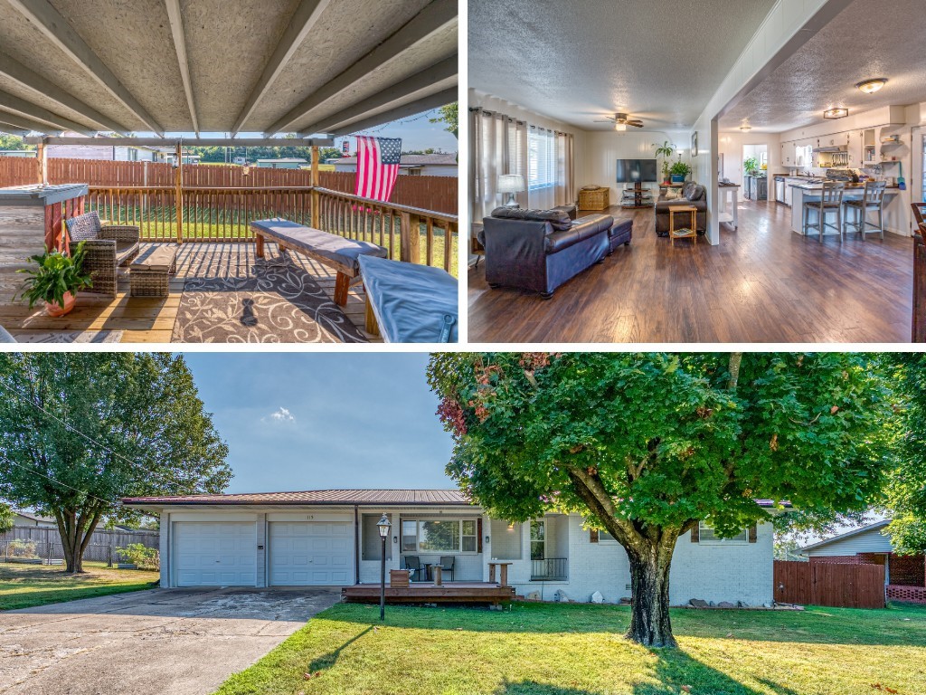 This 3-bedroom, 2-bath home offers a prime in-town location with an open-concept layout connecting the kitchen, dining, and living areas. Outdoor spaces include a 16x12 partially covered back deck and a 14x10 front deck, providing plenty of options for relaxing or entertaining. A 2-car garage adds convenience and extra storage, making this property a great choice for comfortable everyday living.