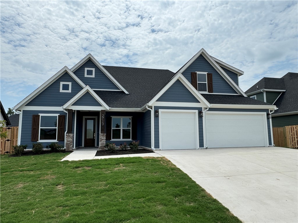Another quality new construction home is available in the desired Crescent View Subdivision! This home boasts 4 bedrooms, 3 bathrooms, bonus room, 3 car garage, and a great layout. Kitchen is equipped with gas cooktop, built-in oven & microwave, large island with waterfall granite, & eat-in dining area that is all open to the living room. Downstairs has the office, primary suite and BR 2. Bedrooms 3-4, bonus room and a full bathroom are all upstairs. Enjoy grilling or hanging out on the covered back patio. Located steps from Janie Darr Elementary and the new Mt Hebron Park. Subdivision is close to XNA, I-49, shopping, dining, and entertainment.