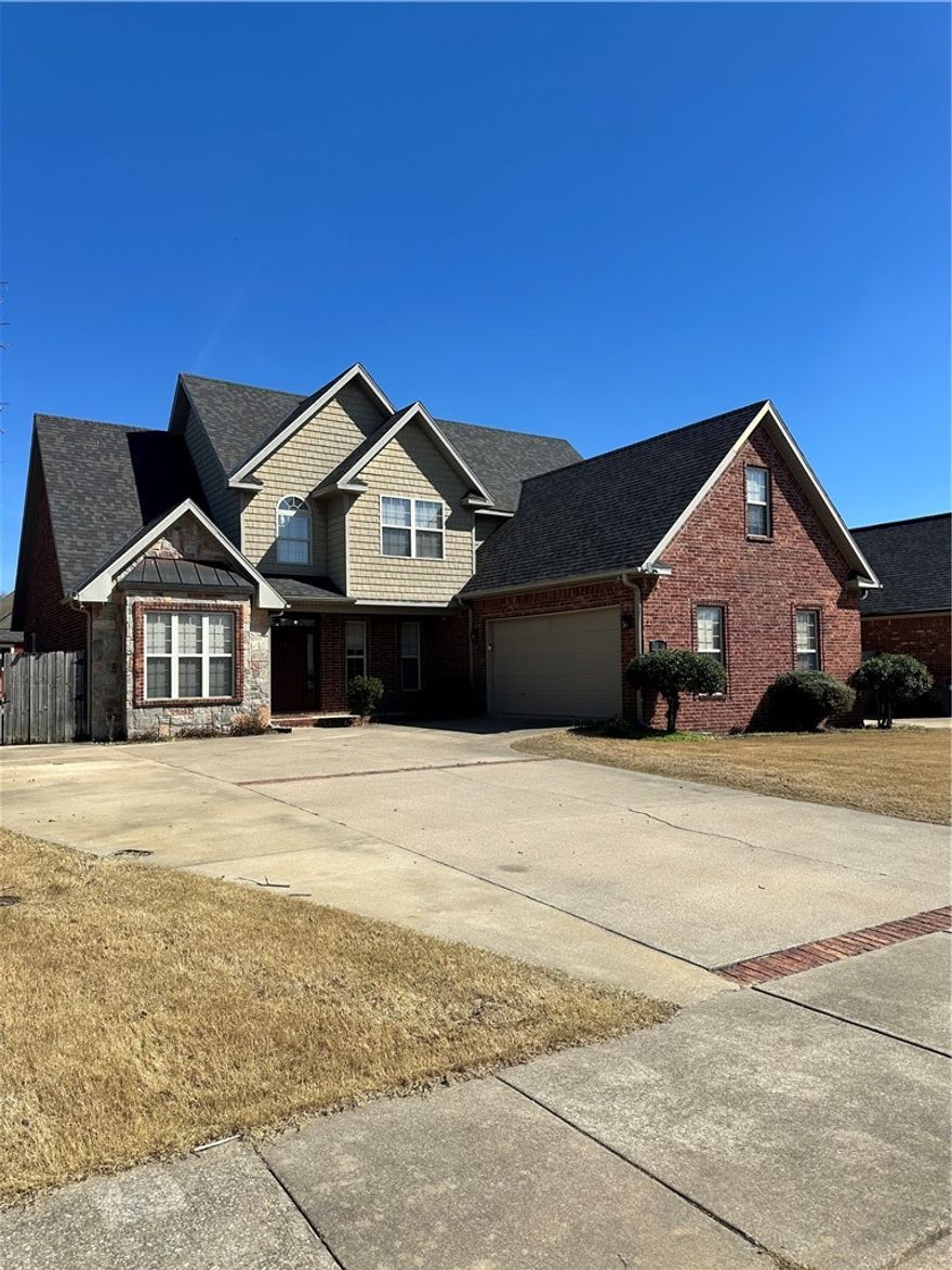 Fantastic all brick home in a great location. So much space for the whole family! Extra large bonus room currently used as a media room, but could be a 5th bedroom, office space, hobbies, homeschooling, etc. Home doesn't lack in closet space or storage. Enjoy on demand hot water with the tankless hot water heater. Eat-in kitchen, including bar, as well as formal dining room create plenty of space for holiday gatherings. Enjoy the updated outdoor space with the the extended patio and fire pit. Coverage over the hot tub makes for all seasons enjoyment.  There are 2 outbuildings in the backyard (10x12 and 8x10: electrical panel inside). The 7 ton, 4 zone,  HVAC system will keep you comfortable year round. There is granite on all of the countertops throughout the home. Primary bedroom has double doors leading out to hot tub, a walk in closet, whirlpool bath tub, separate sinks, walk in shower, and a toilet closet. Great neighborhood near schools and shopping. Come see your new home today!