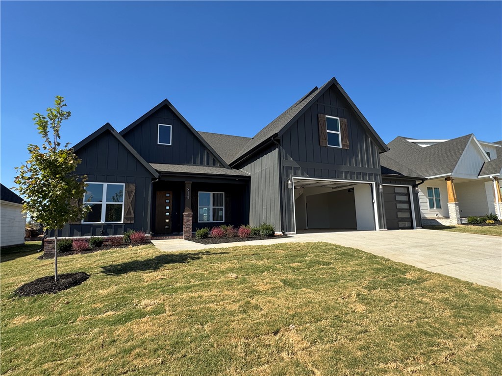 Another quality new construction home is available in the desired Crescent View Subdivision! This home boasts 4 bedrooms, 3.5 bathrooms, bonus room, 3 car garage, and a great layout. Kitchen is equipped with gas cooktop, built-in oven & microwave, large island with waterfall granite, & eat-in dining area that is all open to the living room. Downstairs has the office, primary suite and BR 2 and 3. Bedroom 4 and bonus room and a full bathroom are all upstairs. Enjoy grilling or hanging out on the covered back patio. Located steps from Janie Darr Elementary and the new Mt Hebron Park. Subdivision is close to XNA, I-49, shopping, dining, and entertainment.