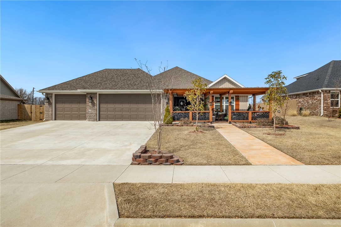 Welcome to 302 Phyllis Farm Rd! From the moment you arrive you will be swept away by the many functional updates that the home offers that take it from builder basic, to upgraded and functional.
Imagine hosting in this home that boasts entertainment and outdoor living. With entertainment areas and pergolas both in the front and back of the home. Expansive concrete work - both walkways and patios! Also out back, a gate that provides direct access to the parks, ball fields, and Prairie Grove Aquatic Center.
Inside you will find even more updates. With approximately 2150 square feet of living space including a room addition in the back of the house, perfect for any use you can imagine! Homeschool room? Sitting room? Office? Crafting room? The options are unlimited.
With tasteful finishes such as under cabinet lighting, granite countertops, LVP flooring, gas fireplace, neutral paints, added flooring in attic for storage, and a large storage shed. The value is here and better than new!