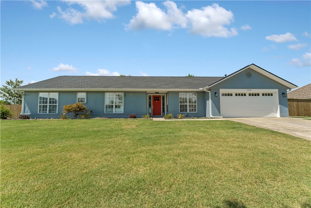 Incredible lease opportunity in Bloomfield subdivision off the Pinnacle exit in Rogers. Right in the thick of all the best shopping, eats, and attractions of NWA. Sitting on a 0.33 acre corner lot on a quiet street, this home has no shortage of curb appeal. The attractive features continue inside. Big windows bathe the entire home in natural light. Tall ceilings, hardwood floors, and crown molding in the living room. Kitchen has granite countertops, stainless appliances, and white cabinetry with neutral tile backsplash. Those cabinets and countertops continue to both bathrooms. XL walk-in tile shower with rain head in the primary bath with built-in toiletry storage, plus double sinks and private toilet room. Primary bedroom has lots of space, crown molding, and double doors. Two other bedrooms are big and carpeted. Just off the foyer is a nice home office or formal dining room, and thereās a breakfast nook with a secondary back exit off the kitchen. Both back exits lead to a concrete patio and a large fenced yard.