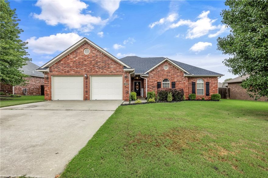 Beautiful 4-Bedroom Brick Home with Spacious Yard and Modern Upgrades. This wonderful 4-bedroom, 2-bath brick home features a desirable split floor plan and a host of recent upgrades. The large living room welcomes you with trey ceilings, LED lighting, and a cozy gas fireplace. The kitchen shines with granite countertops, a pantry, and an eat-in bar—perfect for everyday living and entertaining. The primary suite includes a walk-in closet with custom wood trim, offering both comfort and style. Enjoy brand-new LVP flooring and carpet installed in 2025, plus a new roof added in 2022 for peace of mind. Step outside to one of the largest yards in the neighborhood—fully privacy-fenced and enhanced with multiple patio areas and a charming pergola, ideal for outdoor dining and relaxing. Located just 3 blocks from Hwy 62 and close to schools, parks, and shopping, this home combines comfort, style, and convenience. Seller will pay $5000 of buyer's closing cost upon successful close.