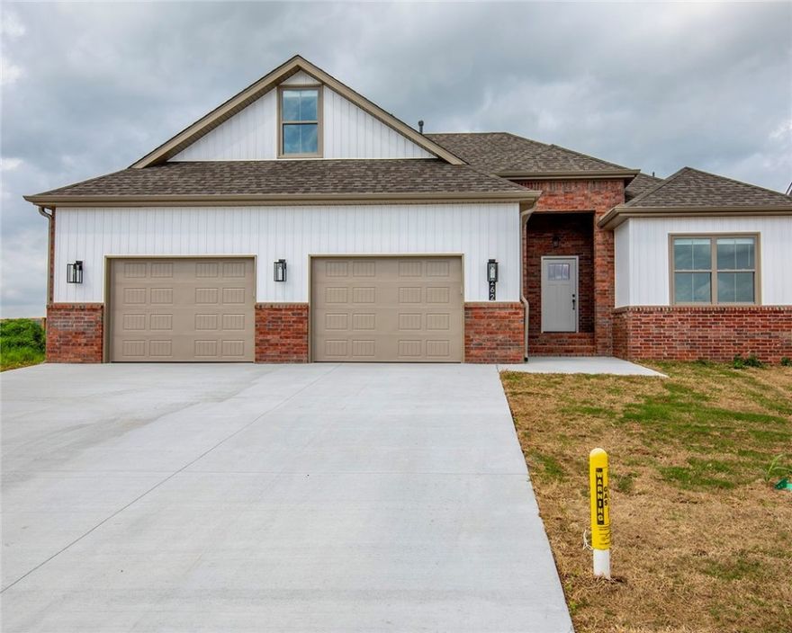 Fantastic and beautiful 3 BR, 2 BA brand new brick home - check this one out! It is on the back street in the beautiful Mountain View Estates Subdivision with a great view and all you could want inside and out! Very well appointed with outstanding colors and finishes. The main floor is all luxury vinyl plank flooring, split floor plan, gas log fireplace, energy star appliances, covered patio, blinds, gutters and more! The carpeted stairwell leads up to a large bonus room upstairs that could be a playroom, craft room, office or whatever you need (it also has its own HVAC unit!).