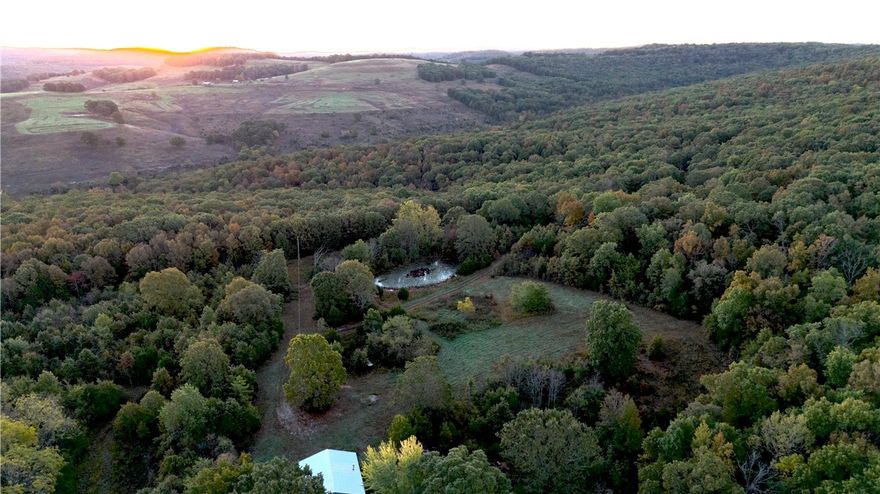 If you’ve been dreaming of privacy, wildlife, and room to breathe, this premium hunting and recreational tract is a must-see. Tucked behind a locked gate at the end of a private drive, the seclusion here is phenomenal. Located just east of Lollar’s Creek between Elkins and Huntsville, it’s under an hour to Fayetteville and the University of Arkansas. The land features a pond (believed to be spring-fed), a seasonal creek, and a mix of hardwood benches, cedar thickets, and open clearings. A true deer and turkey haven, complete with a 400-lb capacity feeder and stand blind. A large shop with electric and former living quarters offers great potential for a hunting camp or future home site. Established trails, natural funnels, and striking rock outcroppings add to the Ozark charm. Whether you’re hunting, building, or escaping, this property delivers peace, privacy, and endless opportunity.