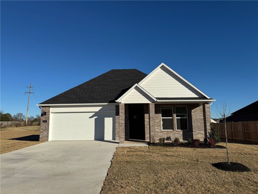 Sold before print! Lovely Lakeway plan in Goose Creek Village, an impressive subdivision where quality and affordability meet in the heart of Farmington. This home features gorgeous quartz kitchen countertops, stainless steel appliances and a walk-in pantry (per plan). 42-inch upper cabinets with top molding and soft close cabinet doors. Private bedroom one includes a lovely en-suite with quartz counter tops, double sinks, walk-in shower, and walk-in closet. Living room will showcase a beautiful modern Electric Fireplace. These homes feature ceiling fans in all bedrooms and living room! Each home exterior will have  brick and Hardie® siding  per plan!  Covered patio(per plan). Garage Door opener! Taxes and Parcel # TBD. Single-story plans feature Luxury Vinyl plank flooring throughout!