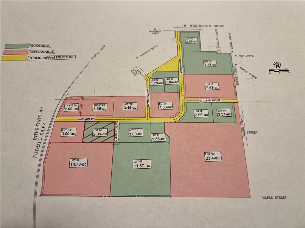 Great small premium lot. Zoned UT - Urban Thoroughfare, high density, mixed-use, up to 7 stories and administrative approval. Property to the west will be a Hyatt Hotel. Property to the north will be a double flag Hilton Hotel and two restaurants. Property to the south will be a multifamily complex. Property to the east will be a multifamily complex. Properties at entrance to development will be a double flag Marriott, restaurant, and a coffee shop. Marinoni Dr. will be a three lane street. Mistletoe Avenue to the east makes this lot a hard corner. The City of Fayetteville trails park runs the entire width of this development property with proposed access along Futrall Dr. Many restaurant possibilities. Futrall Dr. to the west will take traffic to the dedicated and newly completed entrance to I-49 and all of Northwest Arkansas.