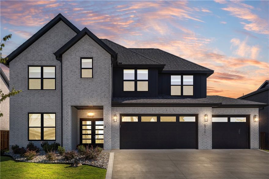 This premier home is situated in Bentonville's highly sought-after Aurora subdivision. Aurora is more than a neighborhood; it's a vibrant, master-planned community designed for everyone. Here, the life you've always dreamed of awaits, with the community amenities just steps away from your front door. This particular property offers an unparalleled advantage: the ultimate location with no homes directly behind!. This practically new and stunning home features 2 bedrooms on the main floor and 2 bedrooms plus a bonus on the upper floor. Natural light abounds, highlighting the modern color palette. Wood beams adorn the living room with a gas fireplace for chilly evenings. The kitchen will delight any chef with a gas cooktop, double ovens, pantry, and enormous island. The spacious primary suite has a soaking tub and a walk-in shower. On the upper level you will love the huge bonus room. Step out back to a generous covered patio overlooking the flat, fenced yard. View the virtual tour then schedule your private tour!