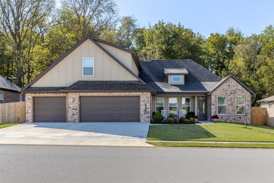Beautiful like new home in The Greens at Sugar Creek. Discover luxury living just steps from the golf course in this designer 4 Bedroom, 3 full baths, with bonus room. This home combines modern design and timeless craftsmanship. Property highlights include: durable LVP flooring, LED lighting, locally made custom cabinetry, stainless appliances, high quality 3 cm stone counters, and privacy fenced yard with new shed! Fantastic floor plan and location in NWA!