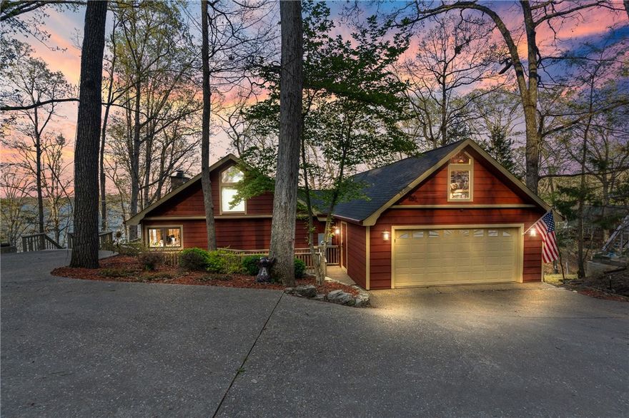 This waterfront home boasts a east-facing view of the lake, showcasing stunning sunrises and full moons over the lake. With a spacious eat-in kitchen, 3 bedrooms and three baths, it's perfect for entertaining guest or accommodating a large family. The large decks offers picturesque setting for outdoor gatherings while enjoying the tranquil lake views. Plus, the included  private two slip dock adds extra convenience for the  water enthusiast. House is being offered fully furnished minus personal items. Including luxury tri-toon and 2 jet skis. Boat has custom spider lift attached to dock. Dock has permanent power.