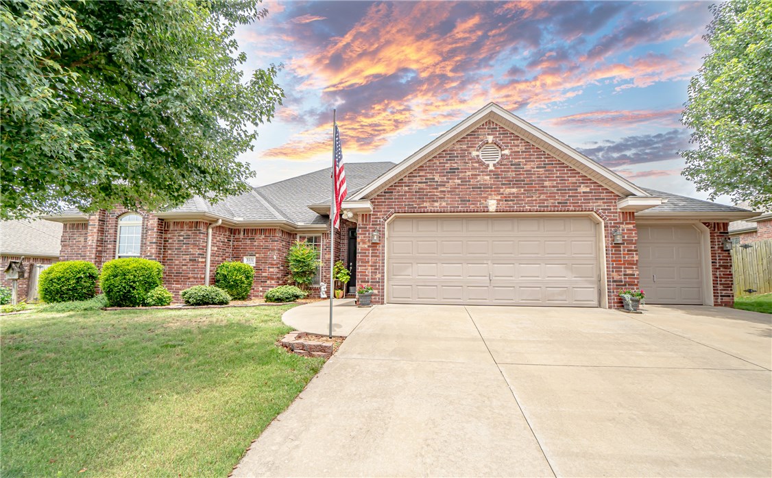 Prime location! Conveniently located near shopping, dining, schools, parks, and trails and in a quiet, family friendly subdivision. This home has it all! Relax in your year round sunroom - enjoy the tranquil setting this spacious, sprinkler system, fenced-in backyard has to offer, bonus room making for a great office, second living room, or playroom, and large windows letting in an abundance of natural light. Spacious eat-in-kitchen features an ample amount of cabinet space and upgrades include under cabinet lighting, granite counters, and tiled backspace. Master suite features trey ceilings with elegant crown molding, dual sinks, large soaking tub, walk-in shower, and spacious closet. All bedrooms are carpeted with walk-in closets. Tons of storage throughout with attic storage space, custom built-in bookcase in den, and 3 car garage. Welcome home!