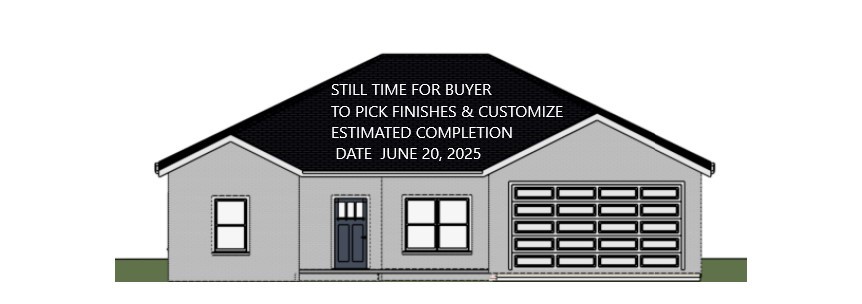 New Construction Home to make your Own and Customize. Buyer picks choices of Flooring, countertops, paint colors, tile, lighting etc. 3 Bdrms with additional Hobby/Office Room. Vaulted Ceilings in Living Rm with Electric Fireplace. Primary En-Suite with Trey Ceiling. Amenities Include Custom Tiled Shower, Granite Counters, Stainless Appliances, Luxury Vinyl Plank Flooring throughout, Custom Cabinets & Mud Bench, Additional Amenities include Window Blinds, Sodded Front yard, Covered Porch & Patio, Large yard.