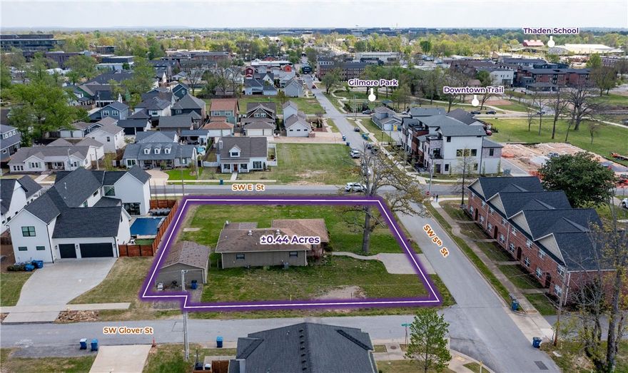 This property presents a rare opportunity to redevelop a centrally located parcel in one of Bentonville’s most sought-after growth areas. The site benefits from existing utilities, roadway access, and an established surrounding residential fabric, which together reduce entitlement and infrastructure risk compared to outlying developments. The property currently includes an approximately 1,000 SF single-family residence. With T4.1 zoning in place, the site offers strong redevelopment potential, including the ability to accommodate an estimated five to six townhome lot splits, subject to final platting and City of Bentonville approval. Additionally, the location offers close proximity to the Thaden School campus and the future STEM University campus, further enhancing its long-term appeal.