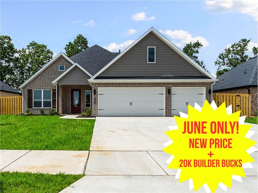 The June Promo Starts Now! This isn’t just a sale — it’s a new community launch celebration making the path to home ownership more accessible than ever before. Contract In June on this home and unlock 43,000 in savings. 23,000 price reduction off sales price + 20,000 in builder concessions for a total of $43,000 in instant savings. In addition fence, blinds, and gutters are included. Join us every Saturday and Sunday 1-4 for the month of June to tour this incredible community. (Ask about additional lender incentives available.)