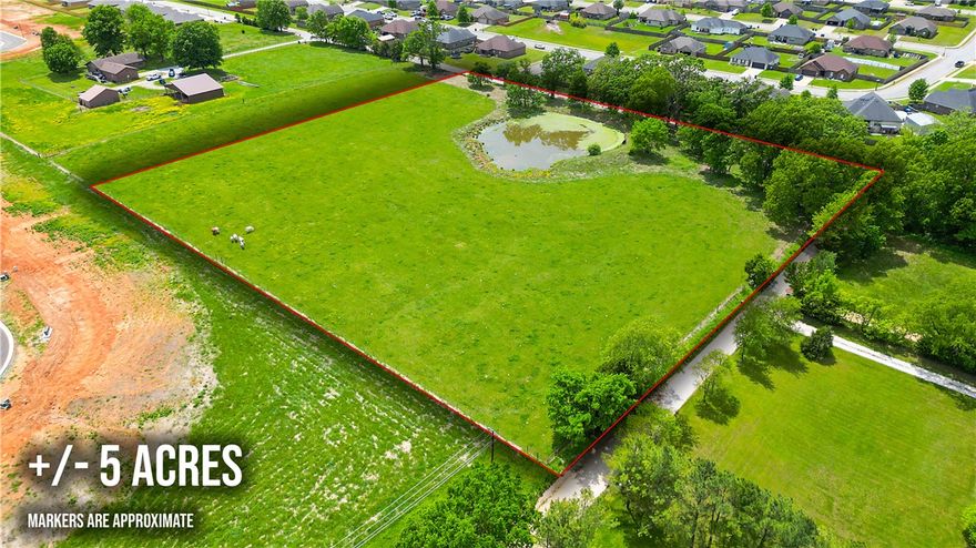 Discover the perfect blend of peaceful country living and future opportunity with this exceptional 5.05-acre property in Pea Ridge. Featuring mostly flat, usable land, this property offers endless possibilities—whether you're dreaming of building your forever home, starting a hobby farm, or exploring its strong development potential.

A scenic pond adds both beauty and function, creating a serene setting ideal for relaxing evenings, livestock, or recreational use. The land is currently home to grazing cattle, giving buyers a true feel for its agricultural versatility and readiness.

With ample road frontage and easy access to nearby amenities, this property is perfectly positioned for those seeking space without sacrificing convenience. Investors and developers alike will appreciate the layout and growth potential in this rapidly expanding area.

Whether you're looking to build, invest, or simply enjoy wide-open space, this unique piece of Northwest Arkansas land is full of opportunity.