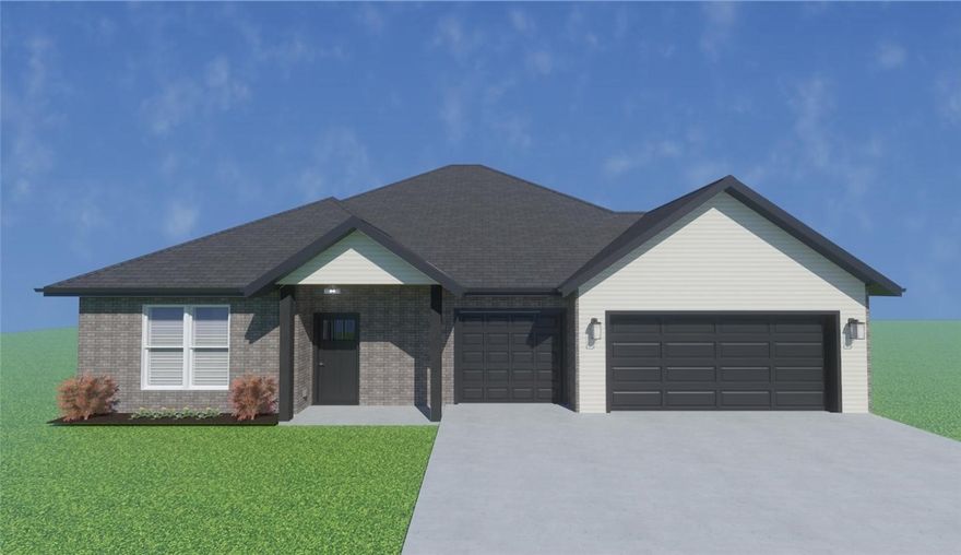 Welcome to Spring Creek Farms, located in the heart of Northwest Arkansas (Cave Springs/Elm Springs). There is something for everyone! A pool, playground & walking trails will be coming in phase 3. Shaw Elementary is just steps away. Enjoy pickleball, tennis, walking trails & more at nearby Shaw Park. This neighborhood has spacious lots with many backing up to green space. Call for more details & options available. The Baxter II Plan is a one-level, 4-bed, 3-bath layout designed with modern living in mind. Features include: 3 car garage, open floor plan, vaulted ceiling with beams, gas log fireplace, soft close custom cabinets to the ceiling, gas range with fully vented hood, built-in microwave and a spacious walk-in pantry in the kitchen. The primary suite features a large walk-in shower for the ultimate spa-like experience. A large back covered patio is complete with internet and gas hookups, ready to entertain. All of this on a great corner lot! A preferred lender credit is available.