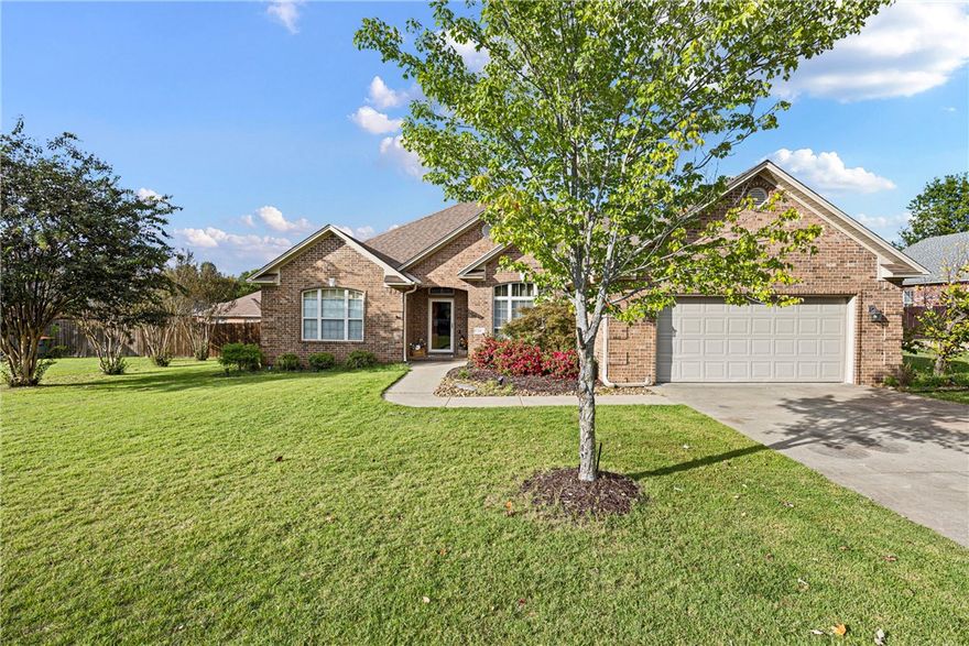 Welcome to 68 Larkspur Ct, a stunning 4-bedroom, 2-bath home in the desirable Shiloh Manor subdivision. With 2,501 square feet of living space and a thoughtful split floor plan, this home perfectly blends comfort and functionality.The interior features soaring 10' ceilings, a cozy gas fireplace, and a chef-inspired kitchen with granite countertops. The primary suite offers a spacious walk-in closet, providing plenty of storage. Recent updates include a new roof in '23 and a freshly installed fence, adding peace of mind and privacy.Step outside to enjoy the expansive 0.28-acre (+/-) lot, complete with a deck and outdoor area perfect for entertaining or relaxing. Conveniently located near local amenities, parks, and schools. This home has everything you're looking for!