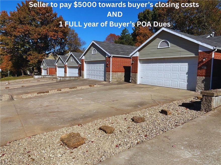 Sellers will pay $5000 towards closing concessions AND 1 full year of POA Dues.  Lovely East Fayetteville condo within walking distance to Gulley Park, trails, restaurants and just a few miles from Lake Fayetteville, the University of Arkansas and the Entertainment District.  Inside, you will find a fully remodeled home, complete with fresh paint, new flooring, updated lighting and fresh fixtures throughout.  The kitchen has been modernized with quartz countertops, subway tile backsplash, and new stainless steel appliances. The first floor also features an outdoor covered patio, a large living and dining area, and a downstairs master suite for convenience.  Upstairs you will find a second bath and another bedroom or office with balcony views of the neighborhood park, trails, tennis courts and pool.  The tennis courts and pool are soon to undergo a full renovation.  The POA will take care of exterior maintenance and landscaping - leaving you to enjoy all of the beauty and amenities Fayetteville has to offer.