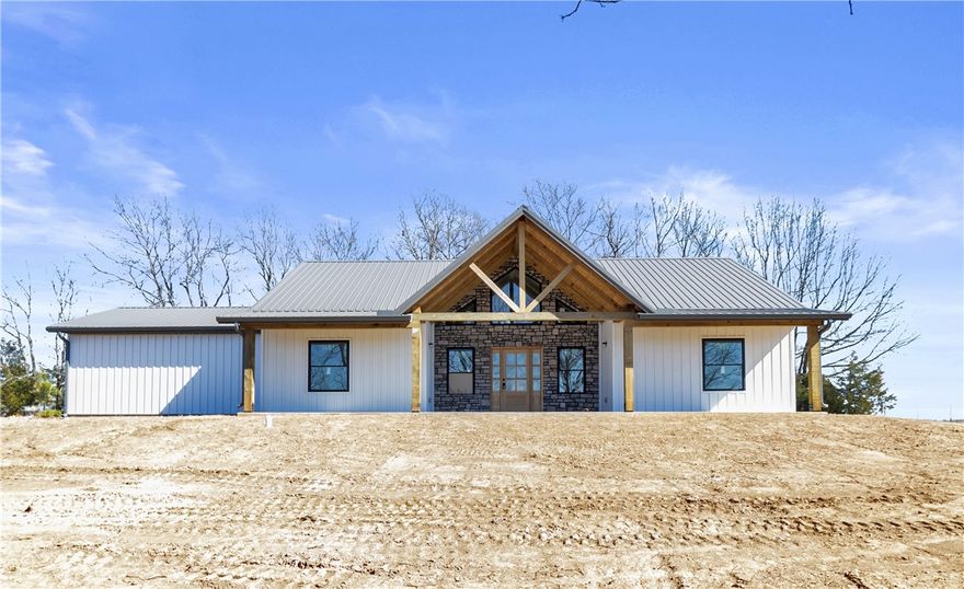 Brand New Construction!! This 1,593 SQFT modern farmhouse-style home features 3 BR-2 BA, 2x6 walls, granite kitchen countertops, walk-in pantry, cathedral ceilings, luxury vinyl plank flooring, walk-in closet, 2 car garage, covered porches, and board and batten siding. Home sits on 1.14 acre m/l with public water, and paved roads. Call to schedule your showing today.