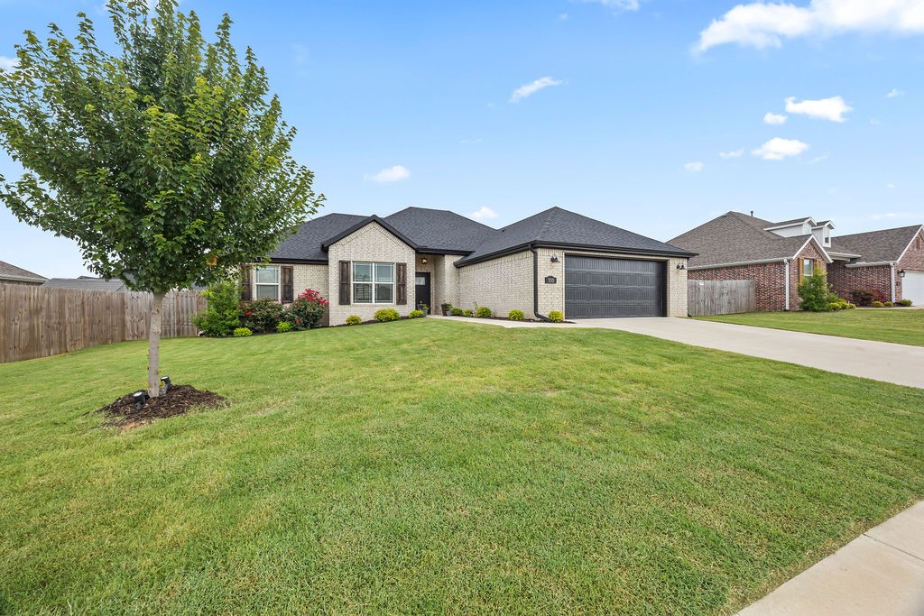 Stunning home in the Goose Creek Subdivision! Immaculate throughout boasting a modern open layout with an abundance of natural light that fills each corner of the home. Lovely eat-in kitchen is a chef's delight, featuring a large island with a convenient bar seating area, complemented by sleek stainless steel appliances. Spacious bedrooms that are thoughtfully designed with split bedroom floor plan creates functionality for everyone. Luxurious primary suite is a true retreat, showcasing a vaulted ceiling with striking wood beam accents, his & her closets, dual sink vanity, soaking tub and separate shower, making this suite the perfect personal escape. Discover fully fenced backyard that offers a safe haven for children and pets, as well as an extended patio that is perfect for entertaining or simply relaxing. Patio has hot tub panel and electricity hookup. Prime location that is just minutes away from shopping, dining, and provides easy access to the interstate for a convenient commute. Must see this one today!