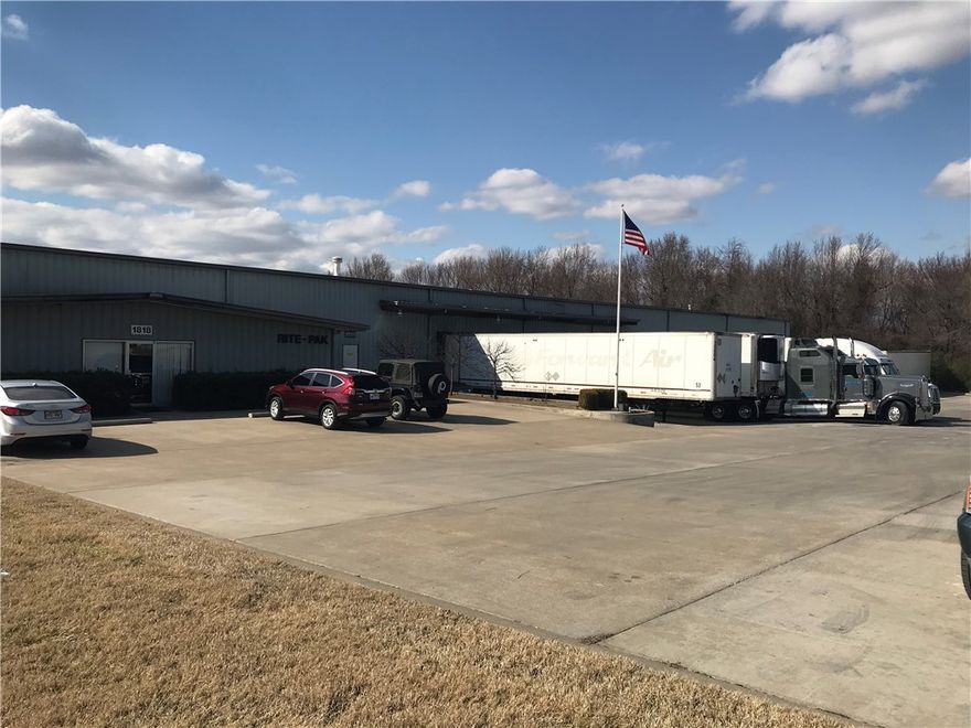 Sold before print. Location-Heated/AC throughout. 22,000 ft. Huge parking lot for tractor trailers-clean clean. OSHA approved.