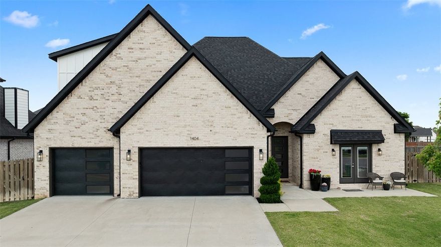 This stunning new home offers the perfect blend of comfort, style, and convenience in the coveted Bentonville School District. The open floor plan features a spacious eat-in kitchen, custom cabinetry, and a main-level master suite with a massive shower and generous closet space. A second bedroom and full bath on the main floor provide flexibility for guests or multigenerational living. Enjoy a large laundry room, storm shelter, and covered patio with outdoor fireplace. Upstairs includes three oversized bedrooms, a huge bonus room, and ample closet space in every room. With four full bathrooms, a three-car garage, irrigation and a dedicated dog area, this home is designed for modern living. Located just minutes from I-49, downtown (15 min), and the Pinnacle business district (10 min) with Whole Foods and upscale dining. Around the corner from Central Park Elementary, parks, and trails—and just 3 minutes from the community center—this home truly has it all!