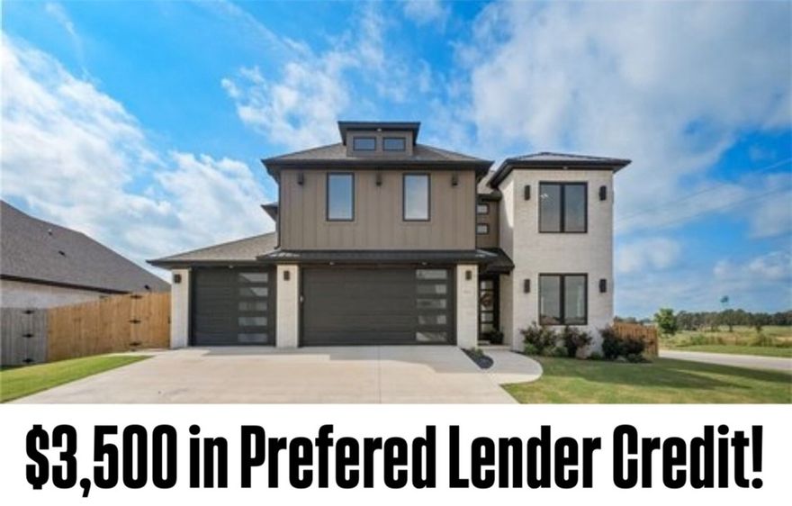 Buyer Incentive: Offering $3,500 in preferred lender credit. Gorgeous, like-new, home nestled on a corner lot in Pea Ridge's highly-coveted Elkhorn Ridge Subdivision.  Reap the benefits on all Pea Ridge has to offer, while being only 10 minutes from the new Wal-Mart Home Office in Bentonville.  No detail was spared in this 2024 built home featuring upgraded, exterior lighting package, LVP flooring throughout the whole house, luxurious master ensuite w/designer closet, 2nd en-suite upstairs, large open bonus, custom cabinetry throughout, ample storage, shadowbox fence making the covered back-porch very private and a sprinkler system.  This is a house you want to call home!