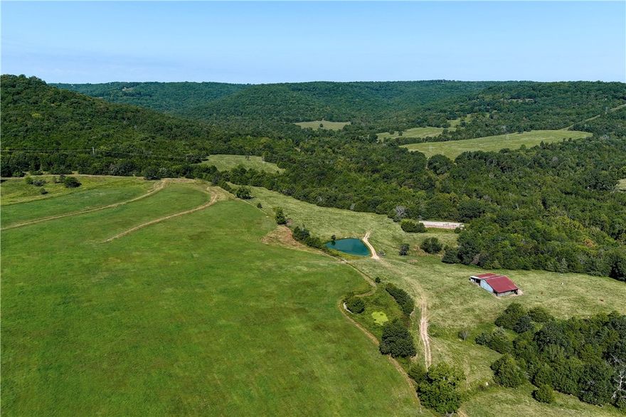 Rare opportunity to own a piece of historical land just outside of Downtown Eureka Springs- Pine Creek Ranch! Property features rolling hills, valleys, ponds, and a creek that runs 365 days a year. Within an hour of Northwest Arkansas & Branson, MO. Owner WILL subdivide acreage as desired. Ideal for estate-style homes and recreation with Airbnb potential. Owner willing to help construct proposed road extending the length of the property. Electric accessible throughout property, well/septic needed. Drone video available upon request.