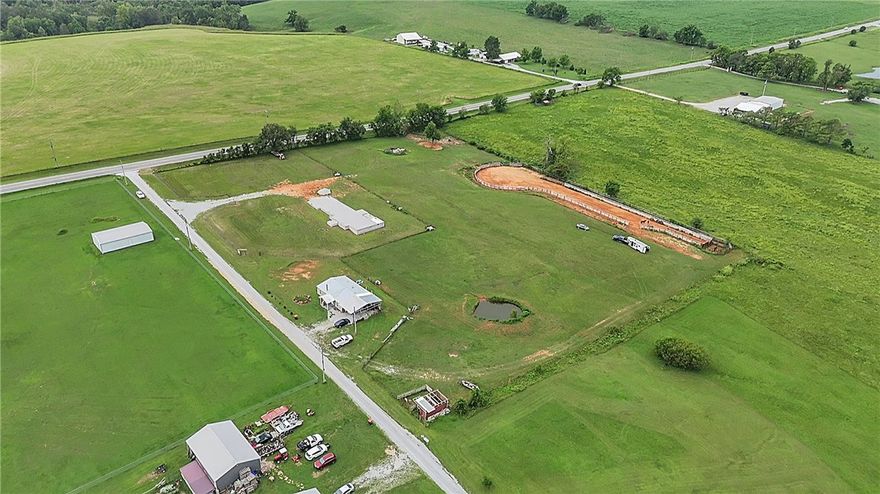 6+/- acres, clear and   flat land  ,   ,foundation  begund, sellers will share house plan , tornado shelter will be located on your back patio “almost finished “. Perfect location, peaceful place , great location to build your business shop or just enjoy the extra space .Electricity on site , well ,and  septic needed.