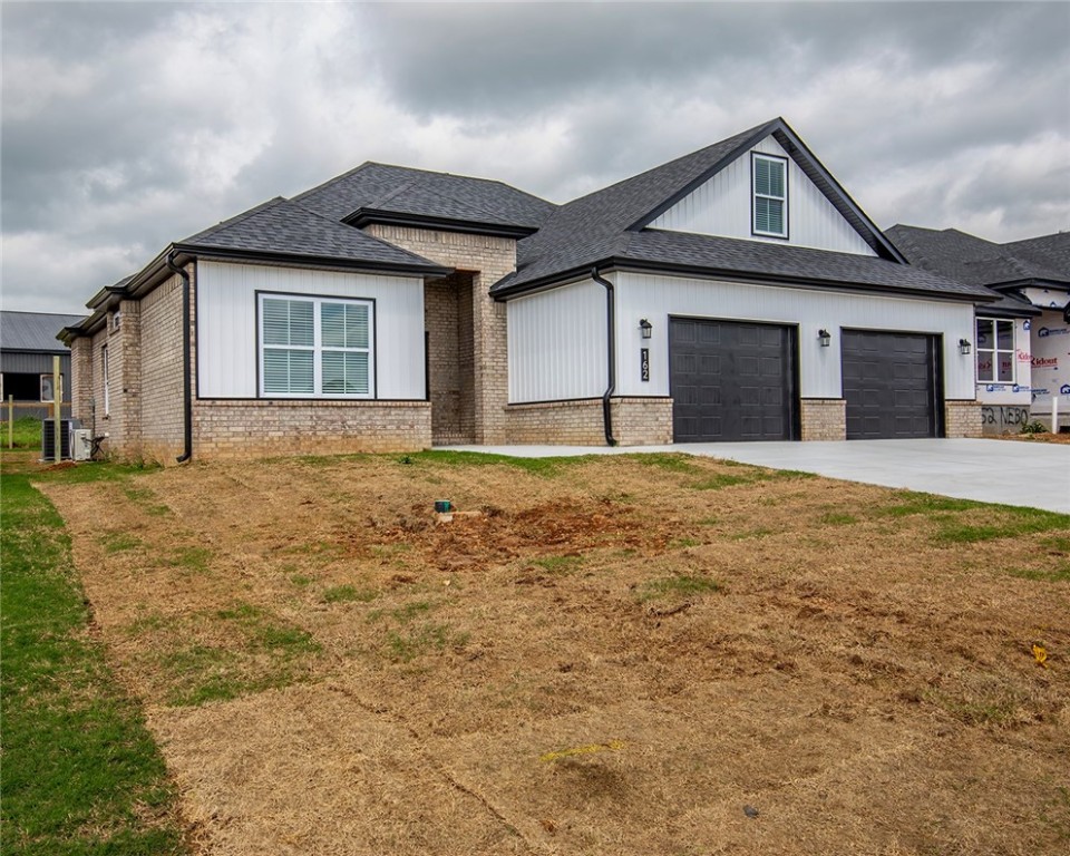 This brand new brick 3 BR, 2 BA home is very near spectacular! On the back street of the beautiful Mountain View Estates Subdivision, it offers about all you could want! With great colors and finishes throughout and a neat covered patio in the back for relaxing and wood privacy fence! The main floor is all luxury vinyl plank flooring. It features a gas log fireplace, energy star appliances, blinds, gutters nice utility room and a large 2-car garage. The carpeted stairwell leads upstairs to a large (224 SF) bonus room suitable for a playroom, craft room, office or whatever your need is (it also has its own HVAC unit!)!