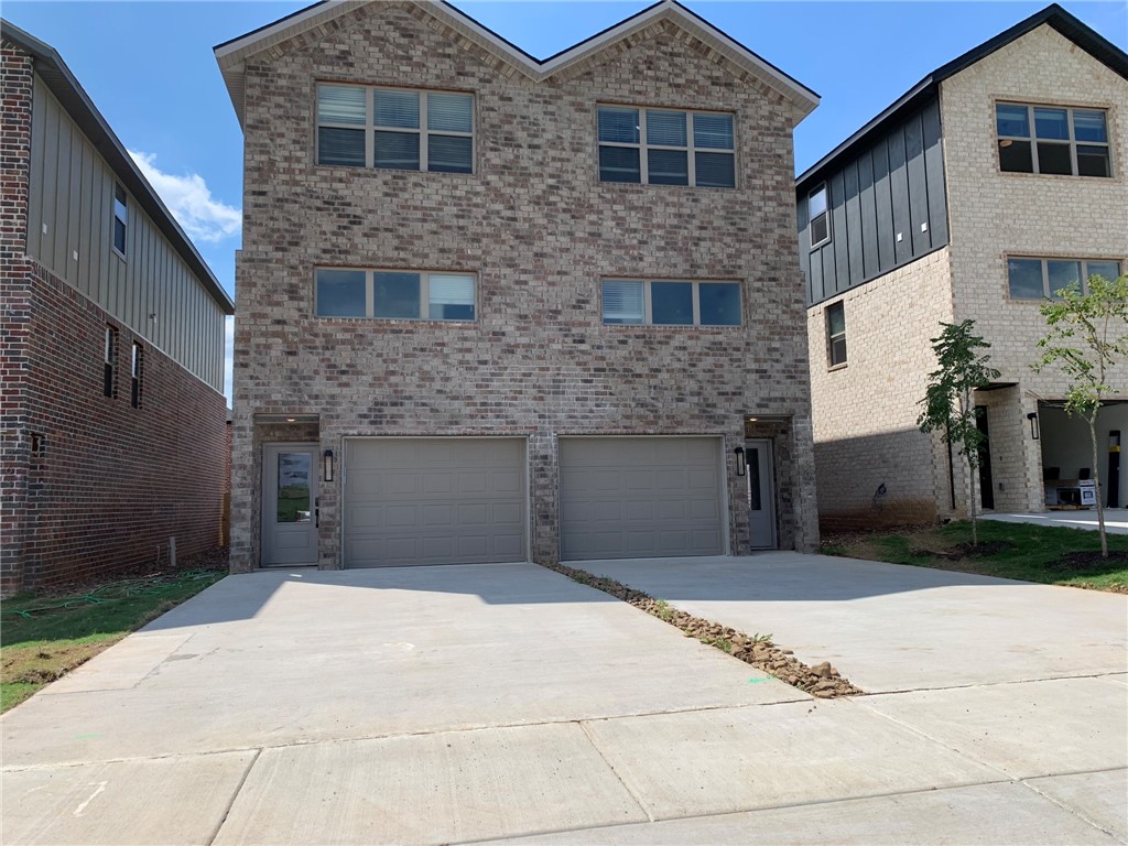 AMAZING location right across from the newly remodeled Osage Park, Lake Bentonville, and Bentonville airport (private planes only, so not excessively noisy). Quick access to Climb Bentonville, Bentonville Brewing, 10 minutes to Walmart HQ, and less than 15 minutes to Bentonville Square. 2nd level features open living room with great lighting and modern fixtures. Kitchen has beautiful white painted cabinets with white quartz to give it that clean, modern look. The master bath has marbled walk in shower with double vanity. 3rd floor features 2 guest bedrooms, full bath, small office space, and HUGE storage room. Main level is a tandem 2 car garage, additional large storage area then access to the fenced in backyard with a patio slab! Call office for more details. Must provide your own stackable washer/dryer. Fireplace does not work.