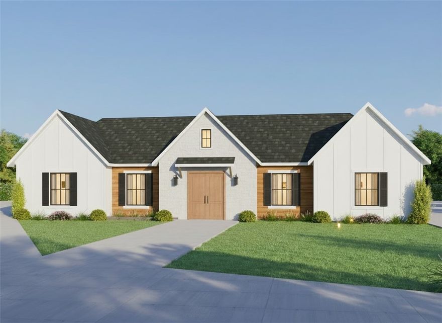 Modern farmhouse new construction at 46 Northfleet Ln, Bella Vista—crafted by a 30+ year experienced builder and constructed with Nudura ICF (Insulated Concrete Forms) for a noticeably stronger, quieter, and more energy-efficient home than traditional wood framing. ICF walls combine reinforced concrete with continuous insulation for steadier indoor temperatures, reduced outside noise, added durability, and lower heating/cooling demand. Scan the QR code or watch the YouTube video on ICF: https://shkd.us/QF6YiIWs

Thoughtful 2,135 SF main-level plan features an open great room + kitchen, large pantry, mudroom, laundry, and a private primary suite with walk-in closet and spa-style bath, plus Bedrooms 2 & 3 and an additional full bath. High-grade laminate flooring, granite countertops, and GE Professional appliances throughout. Beautiful lot at end of a private cul-de-sac with side-load garage. Minutes to Back 40 trails, plus Bella Vista POA lakes, golf, and trails; close to shopping, healthcare & major NWA corridors