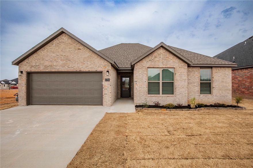 Welcome to your family home in Walnut Grove Estates. This upcoming Bentonville subdivision is located just minutes from Vaughn Elementary, the airport, groceries, gas, & more. This gorgeous home includes so many upgrades. Granite countertops, custom built cabinets, large kitchen island, large closets, split floor plan, covered patio, & so much more. The master is a true retreat with a soaker tub, custom tile shower, & oversized walk-in closet. Fence & gutters included in purchase price. Neighborhood pool & other POA amenities coming soon. You don't want to miss out on this one, because it won't last long. Preferred lender is offering up to $3,500 towards rate buy down or closing costs.