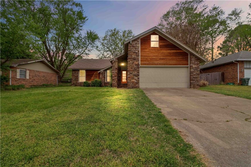 This thoughtfully remodeled 3-bedroom, 2-bath ranch brings a fresh contemporary aesthetic to a classic 1978 floor plan — without losing the character that makes it home. A striking combination of newer cedar siding and hand-selected stonework sets the stage before you even step inside. Open and airy, the main level features luxury vinyl plank flooring throughout the living areas,  granite countertops, updated lighting, stainless steel appliances, a fresh front door, and crisp new paint — everything done right, all at once. Bedrooms and the bonus space are carpeted Upstairs, nearly 600 square feet of bonus room offers endless flexibility — playroom, home office, gym, or guest space..A few original details were thoughtfully preserved to keep the warmth and character of the home intact — a rare and intentional touch. Tucked on a cul-de-sac, this one is move-in ready and full of personality. Walk to schools or shopping.  *$5,000in preferred lender credits!*