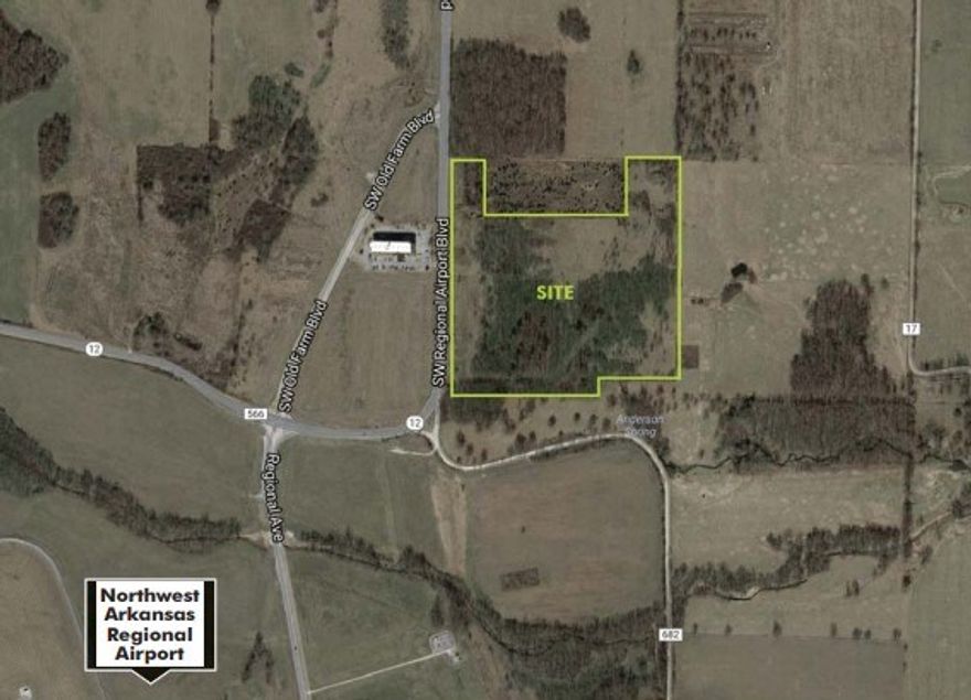 34.06 +/- Acres located in Bentonville. Great development potential just blocks away from XNA. Proposed city street to be on south side will put property on a hard corner.