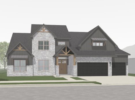 Explore the Anniston, an exquisite estate plan where thoughtful design meets luxurious comfort. This two-story home includes double front doors for a grand entrance and features 3 bedrooms and two-and-a-half baths downstairs. You’ll find a gorgeous owner's retreat with a large closet and spa-like bath on one side. This open floor plan showcases a vaulted dining room and a huge living room with a cozy fireplace. The room flows into a huge kitchen, a culinary masterpiece with an oversized island, and a walk-in pantry. A spacious laundry room and a powder room are conveniently located next to the kitchen and adjacent to the three-car garage. Upstairs unveils 3 bedrooms with 2 baths and an expansive game room, creating an ideal retreat within this architectural gem. You’ll find that the Anniston is a harmonious blend of elegance and functionality.