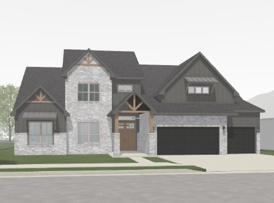 Explore the Anniston, an exquisite estate plan where thoughtful design meets luxurious comfort. This two-story home includes double front doors for a grand entrance and features 3 bedrooms and two-and-a-half baths downstairs. You’ll find a gorgeous owner's retreat with a large closet and spa-like bath on one side. This open floor plan showcases a vaulted dining room and a huge living room with a cozy fireplace. The room flows into a huge kitchen, a culinary masterpiece with an oversized island, and a walk-in pantry. A spacious laundry room and a powder room are conveniently located next to the kitchen and adjacent to the three-car garage. Upstairs unveils 3 bedrooms with 2 baths and an expansive game room, creating an ideal retreat within this architectural gem. You’ll find that the Anniston is a harmonious blend of elegance and functionality.