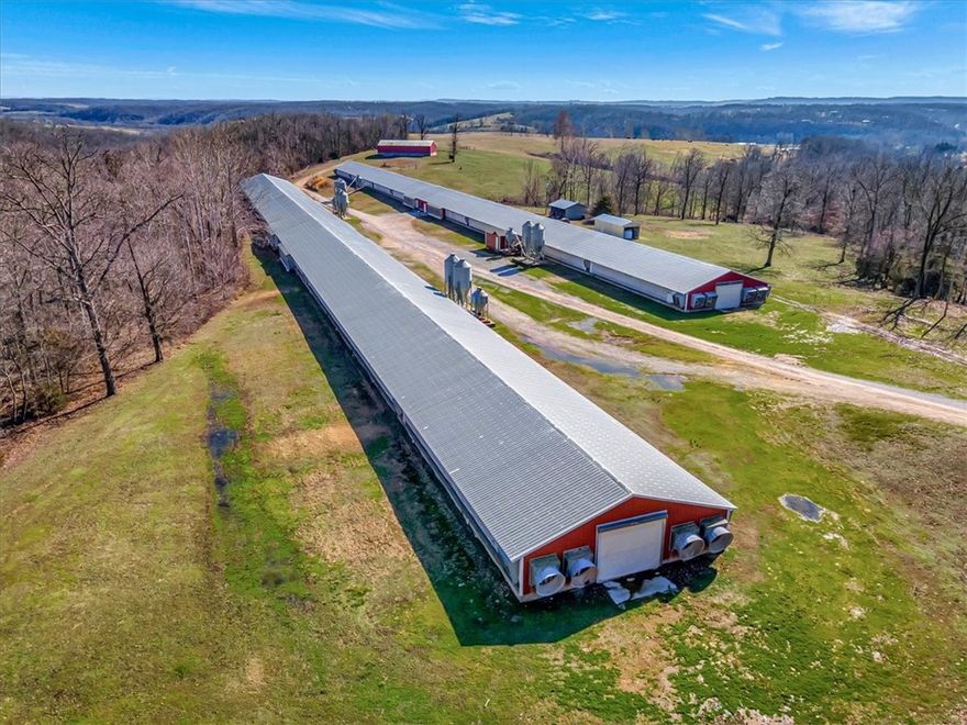 Here is the opportunity you have been waiting for. This Breeder hen farm consist of (2) 45x630 barns constructed in 1996 and 1995. Simmons contract in place. There is plenty of room in the 3 bedroom 3 bath 1755 sq/ft brick house for your entire family to spread out and enjoy life. There is also a walk out basement not included in the square footage. The shop is 2000 sq/ft with a concrete floor and electricity. With the 30.68 +/- acres you can do more than just poultry! If you have ever dreamed of being your own boss don’t miss this opportunity to come live your dream! BIO SECURITY IN PLACE DO NOT VISIT THE FARM WITHOUT AN APPOINTMENT. NO SHOWINGS ON SUNDAY.