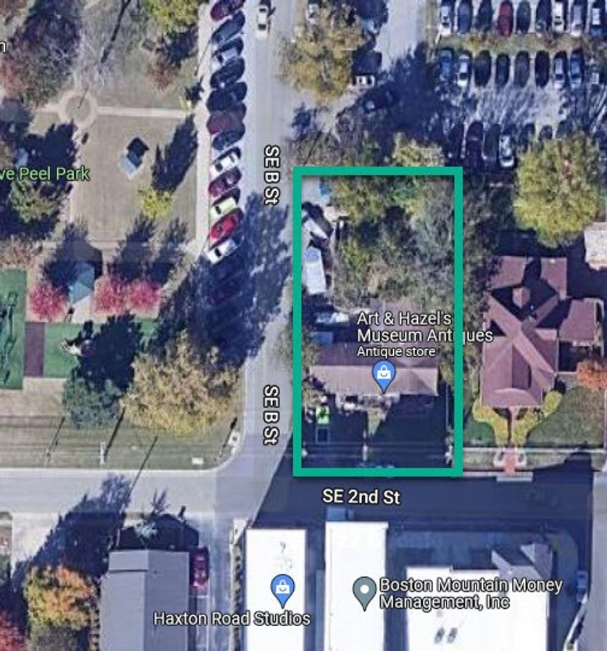 Sold for redevelopment of land in the heart of Bentonville.