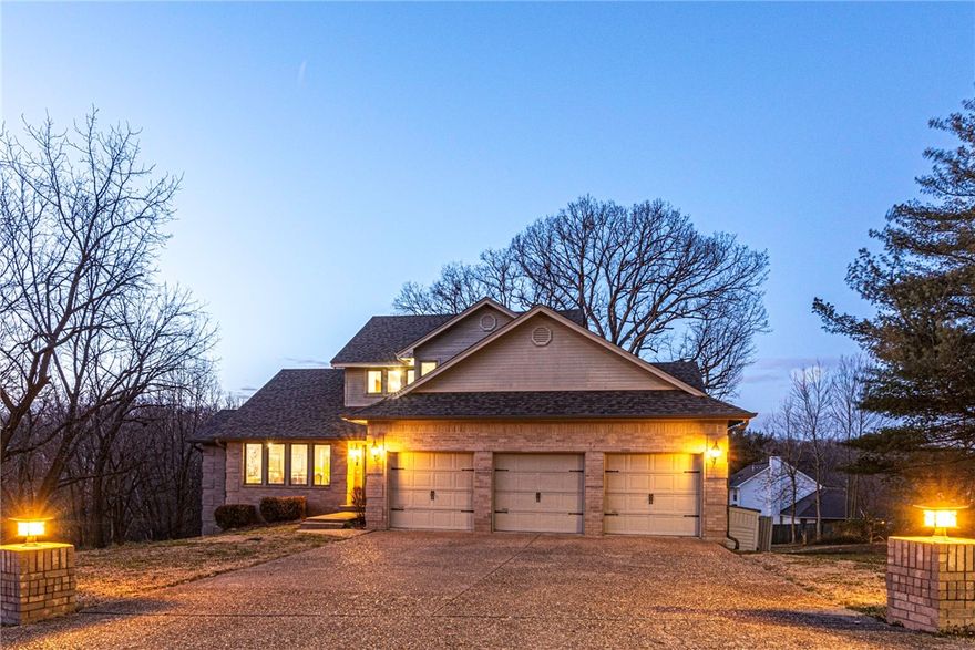Welcome home! This 5 bedrm 3.5 bathrm home on 0.71 Acres +/- is located near Downtown Bentonville, Walmart Home Office & Future Campus, Coler Mountain w/ lots mountain biking trails! Inside enjoy a front living room w/ dining space that opens to main living space feat: second living rm with/ wood floors & fireplace, U-shaped kitchen feat: granite counters, counter peninsula, & stainless steel apps, & a stunning all glass sunroom! Rejuvenate in the main flr primary bedrm w/ deck access, walk in closet, & a private ensuite feat: jacuzzi tub, shower, & double sink vanity! Upstairs: reading loft w/ built-ins, 3 bedrms, & 1 full bathrm! Walkout Basement: 1 bedroom w/ patio access, a large rec rm w/ french doors to patio, wet bar w/ peninsula PLUS a den w/ media room potential! Backyard features multiple deck areas & a private in ground pool with iron fence to enjoy this summer! UPDATES: new roof in 2023, Fresh paint & New carpet through the home! Don't let this opportunity go! Act now!