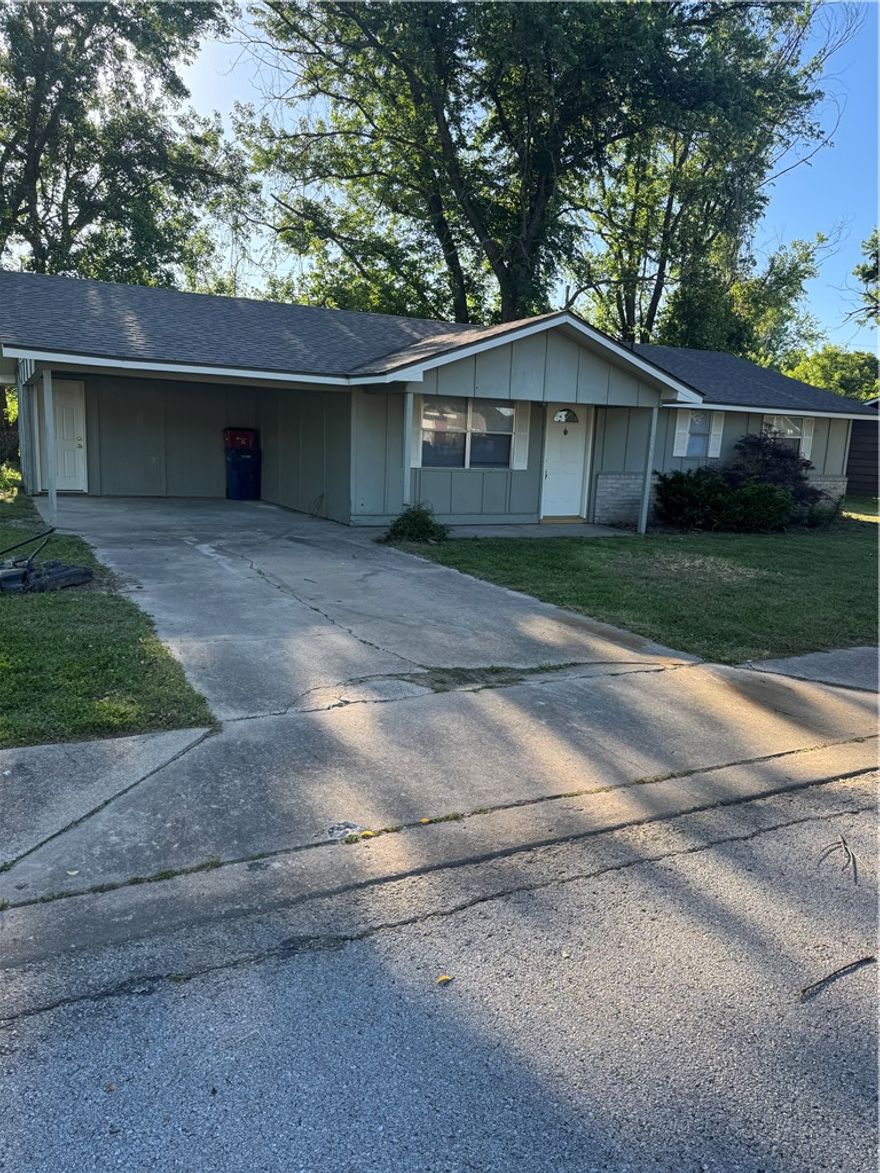 Investor opportunity in a convenient Siloam Springs location! This 3 bedroom, 1 bath home offers approximately 1,152 sq ft and has great potential as a rental property or investment project. The roof is less than 5 years old. Fenced backyard with an 8x10 storage shed and swing set that conveys with the property. Home is plumbed for a gas cook stove.  Property will need floor covering and the air conditioning is currently not working. Great opportunity to add value and make it your own!