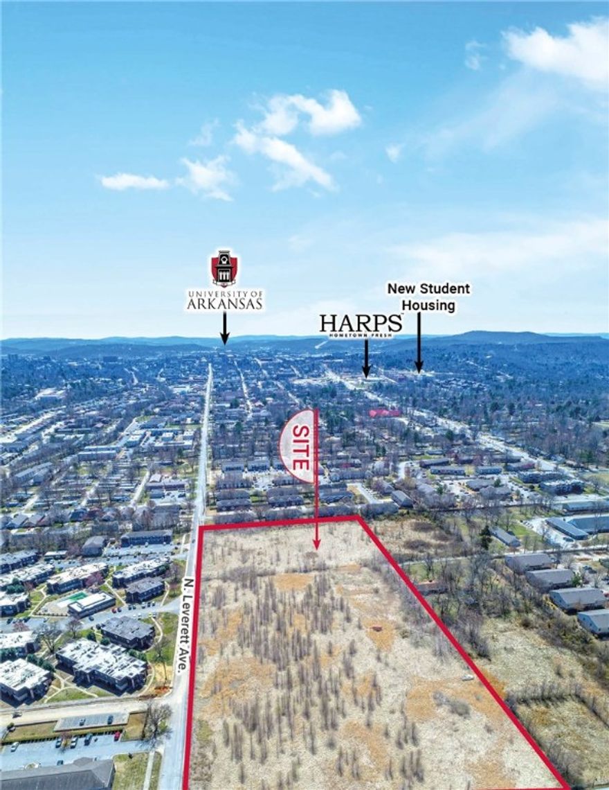 One of the last large properties in the area that's not been developedl. the north side of the property has the Razorback greenway along it separating the university farm and this property.