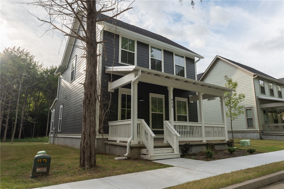 Beautiful new 2 BR/2 BA home in the Willow Bend S/D. Open living/dining/kitchen on the first floor plus the 3rd bedroom and a full bath. Upstairs is the primary and 2nd bedroom, each with a full bath, plus the laundry room. Walk-in closets in all bedrooms. Luxury vinyl plan throughout. Covered front and back porches provided room for outdoor relaxation. Subdivision features green spaces, sidewalks and tree-lined street for walking and creating neighborhood connections. Owner occupancy is required in this subdivision, however HOA will allow parents to purchase homes for their kids, or investors doing longer term (12 mo or more) rentals. Interior photos are pulled from a previous build of the same floor plan, and colors/materials on inside may differ. Agent owned.