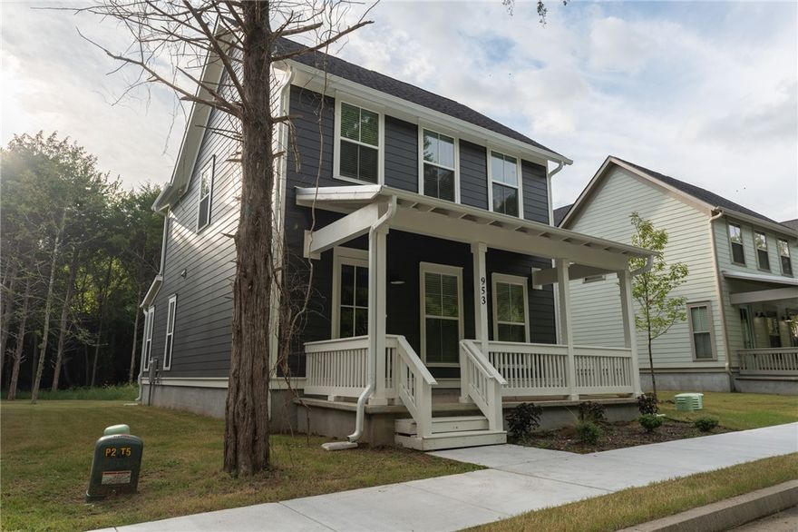 Beautiful new 2 BR/2 BA home in the Willow Bend S/D. Open living/dining/kitchen on the first floor plus the 3rd bedroom and a full bath. Upstairs is the primary and 2nd bedroom, each with a full bath, plus the laundry room. Walk-in closets in all bedrooms. Luxury vinyl plan throughout. Covered front and back porches provided room for outdoor relaxation. Subdivision features green spaces, sidewalks and tree-lined street for walking and creating neighborhood connections. Owner occupancy is required in this subdivision, however HOA will allow parents to purchase homes for their kids, or investors doing longer term (12 mo or more) rentals. Interior photos are pulled from a previous build of the same floor plan, and colors/materials on inside may differ. Agent owned.