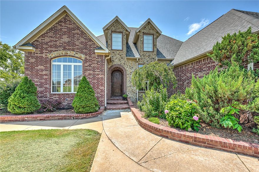 Gorgeous home in the highly sought-after Barrington Heights subdivision. On the main level you'll find the primary suite, two walk-in closets & an oversized bathroom featuring a jacuzzi tub & large shower. Split floor plan on the main level includes guest bathroom, two additional bedrooms, jack & jill bathroom, office, guest bathroom & fireplace. Beautiful views of the sunset from your deck. Entertain in your spacious kitchen with gas range with wifi-enabled for air fryer. Enjoy your meals in the eat-in kitchen, bar, or formal dining area. Downstairs has plenty of room to add a pool table for game nights or enjoy another living space with a fireplace plus a wet bar/kitchenette area & two more bedrooms separated by another jack & jill bathroom. Mower/golf cart garage accessible from the backyard & oversized three car garage on the main level. Special touches include Google Nest, wired for ADT with glass break sensors on every access point, custom outdoor lighting, & touch pad entries. New roof in 2022.