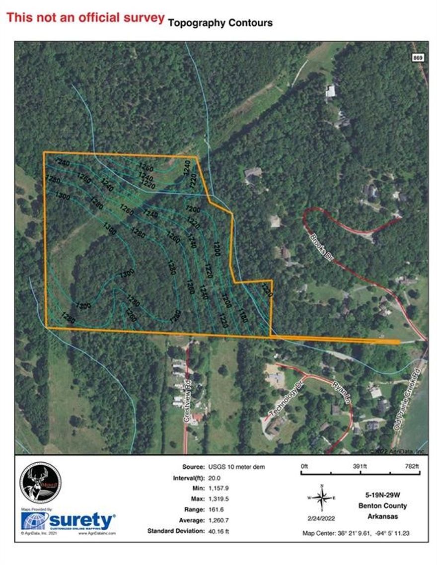 This 34+/- acre property is located only 3 miles from downtown Rogers, AR., offering many opportunities. With great access to Beaver Lake, Highway 12 boat ramp, and everything Northwest Arkansas has to offer. Of the 34 +/- acres the majority of the land is a mix of mature hardwoods with approximately 6 acres of grass along the power right of way. If your looking to build your dream home or develop, there are multiple build sites available throughout the property, providing amazing views. Just to make this property a little more attractive there's internal roads throughout, and you'll find access from top to bottom. If a hunting property close home is your desire, the amount of deer sign on this property is almost everywhere you look. Combined with amazing terrain and a couple wet weather creeks this land provides some amazing habitat. This one checks alot of the boxes! Being an excellent build site, great location, great hunting, being a sound investment, and close access to Beaver Lake
