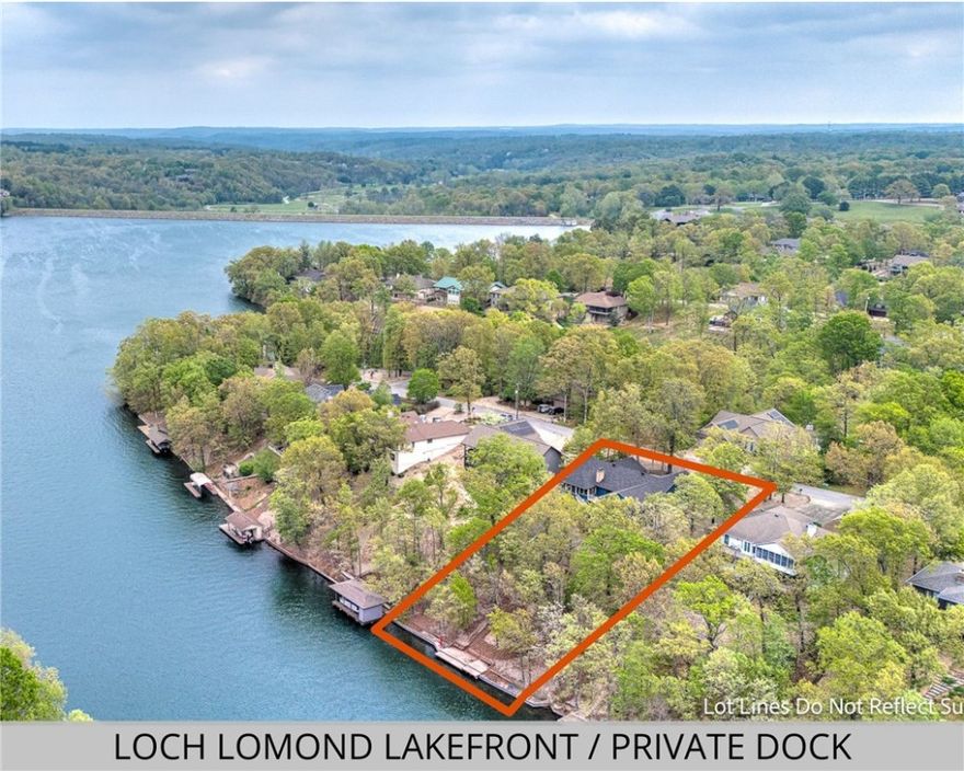 Experience breathtaking views and serenity! This Loch Lomond LAKEFRONT home, with private boat dock,is situated in a quiet and peaceful neighborhood. Crafted by O.A.K, this home exudes quality andcraftsmanship. Inside, you're welcomed into a spacious living area with vaulted ceilings. The primarybedroom opens up to a private deck, making for a relaxing retreat. Entertain with ease in the largedownstairs family room/game room, and appreciate the abundance of storage throughout the home.Generously sized bedrooms, gas fireplaces & a geothermal furnace add to the comfort & allure. The flexroom downstairs can serve as an office, workout room or more. Recent updates include a new roof andexterior paint in 2023, with new carpet downstairs & flooring upstairs. Sea wall & dock were replaced in2021. Located in close proximity to Bella Vista's Scottsdale and Highlands golf courses, and a short driveto downtown Bentonville and all its offerings. Don't miss this opportunity to experience lakeside living at its finest!