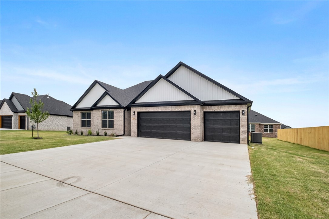 Welcome to Spring Creek Farms, located in the heart of Northwest Arkansas (Cave Springs/Elm Springs). There is something for everyone! A pool, playground & walking trails will be coming in phase 3. Shaw Elementary is just steps away. Enjoy pickleball, tennis, walking trails & more at nearby Shaw Park. Hurry to pick your favorite floor plan, lot & finishes. This neighborhood has spacious lots with many backing up to green space. Call for more details & options available. One-level, 4-bed, 2.5 bath layout designed for modern living. Features include: open floor plan, vaulted ceiling with beams, gas log fireplace, soft close custom cabinets to the ceiling, gas range with fully vented hood, built-in microwave and a spacious pantry in the kitchen. The primary suite features a tray ceiling with beams, a walk-in shower & a free standing bathtub for the ultimate spa-like experience. A covered patio is complete with internet & gas hookups, ready to entertain. Preferred lender credit available.