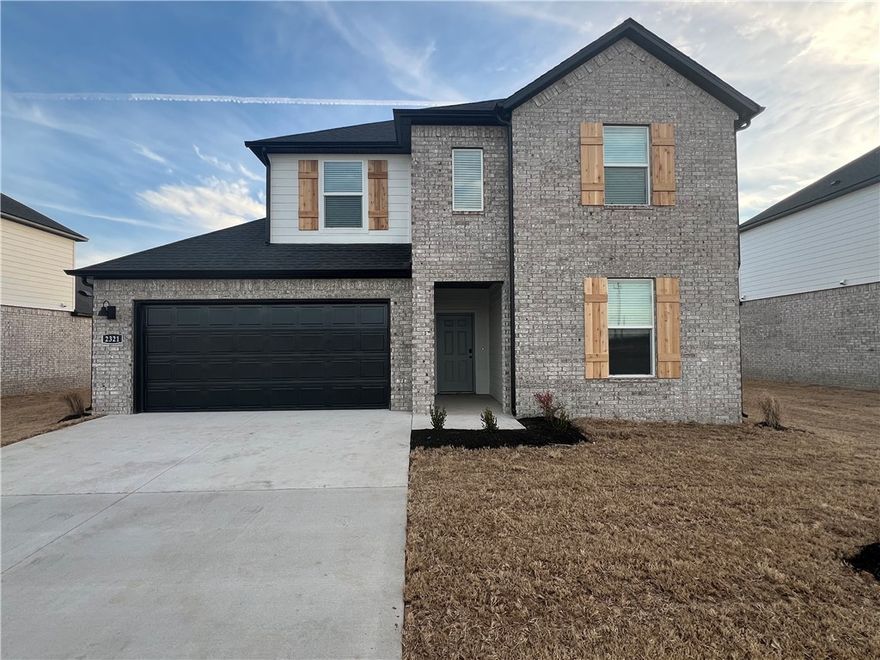 Notable Naples plan in Huber Place in Bentonville, AR! Each home will feature a modern electric fireplace with a poplar mantle and LVP flooring throughout the first floor with carpet on the stairs and upstairs. You’ll find a ceiling fan in all bedrooms and the living room! These homes will be complete with quartz kitchen counters, 42-inch cabinets, and stainless-steel appliances! Primary bath features quartz counters, double sinks, and a walk-in shower! The secondary bath will have a walk-in shower; third bath will have a tub/shower combo. The Naples plan includes a game room upstairs! Home will have a Garage Door Opener, landscape package, with Brick and Hardie® exterior per plan. These 2 Story homes will have a combination of Brick and/or Hardie® on the front, sides and back. Homes in Huber Place are located within the city limits of Centerton with a Bentonville address and zip code of 72713. Property owners are considered a citizen of Centerton and all that applies. Subject to change.